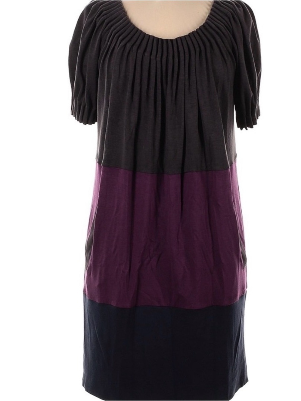 NWT BCBGMAXAZRIA Colorblock Pleated Shift Dress